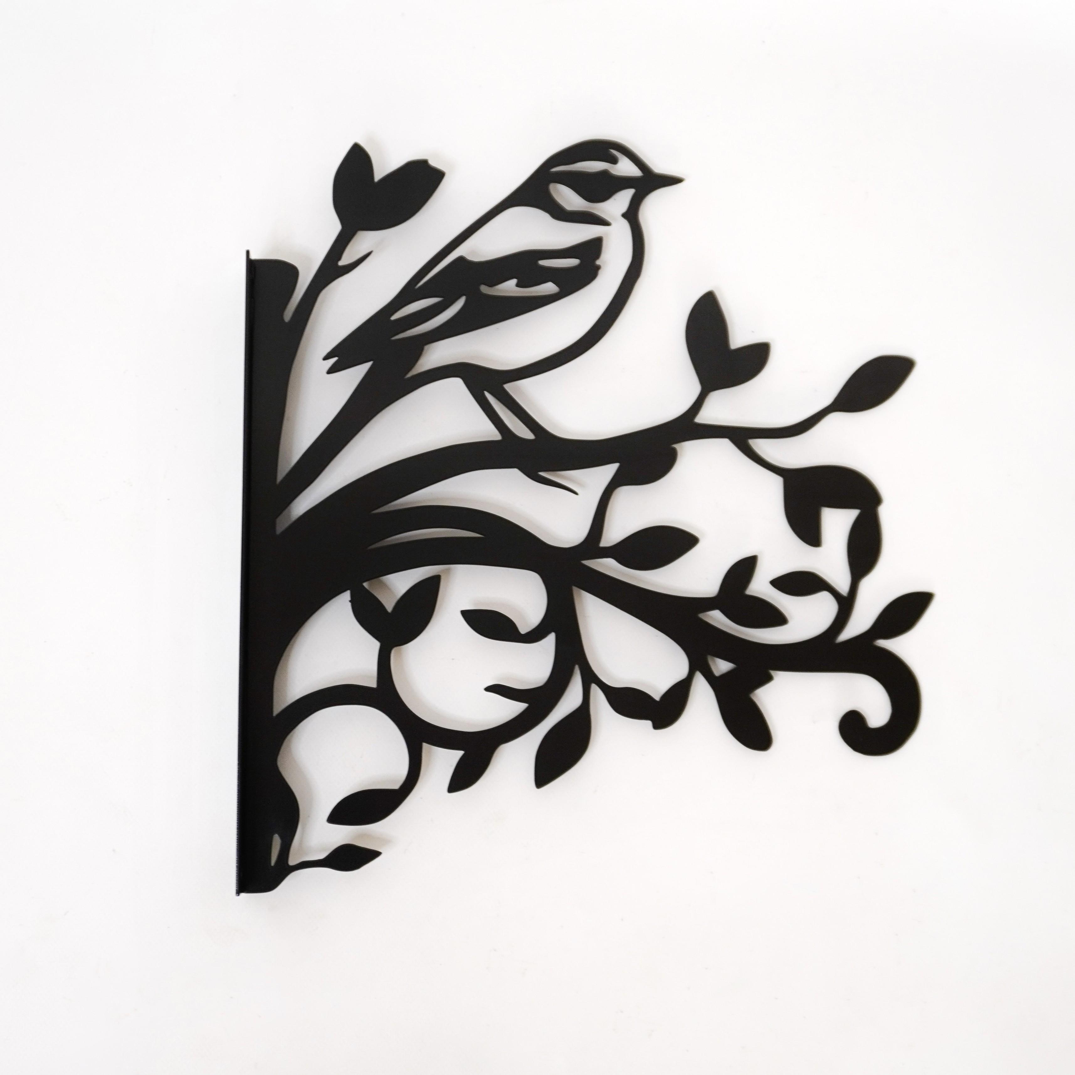 Кронштейн Горобець для кашпо з квітами метал Чорний (Б007)