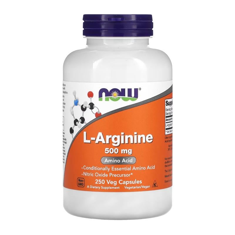 Аргінін NOW L-Arginine 500 мг 250 капс. (00197-01)