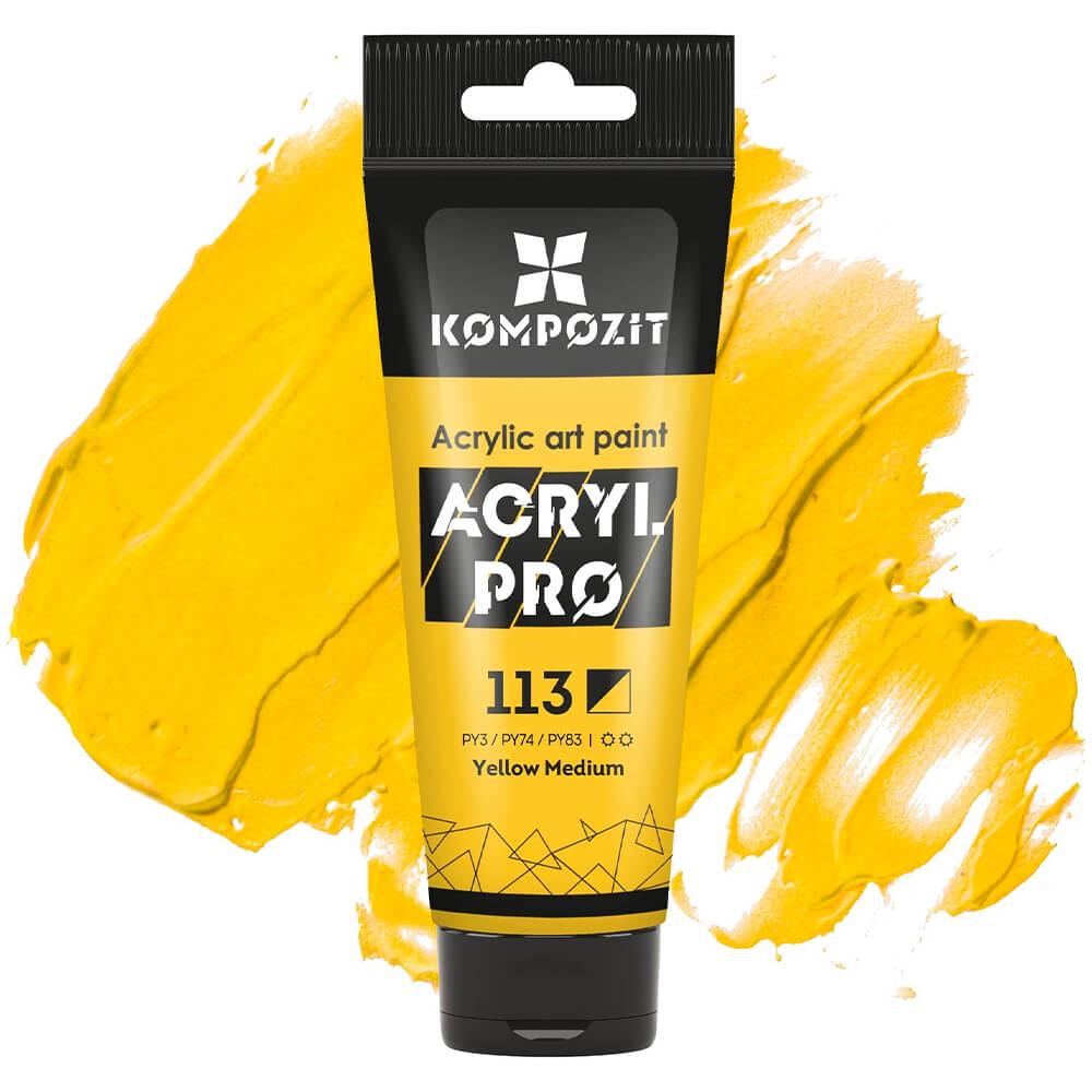 Акриловая краска ART Kompozit 113 75 мл Желтый средний (59113) - фото 1