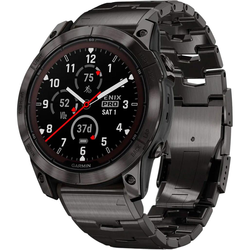 Смарт-часы Garmin Fenix 7X Pro Sapphire Solar Edition 51 мм Carbon Gray DLC Titanium with Vented Titanium Bracelet (010-02778-30)