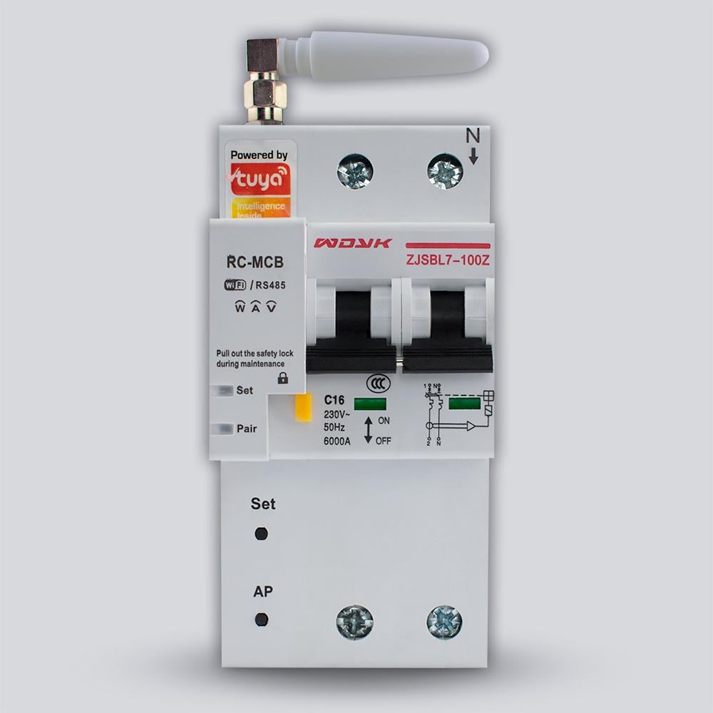 Автомат с энергомониторингом WDYK однофазный 25А Wi-Fi (WH00358) Автомат с энергомониторингом WDYK однофазный 25А Wi-Fi (WH00358)