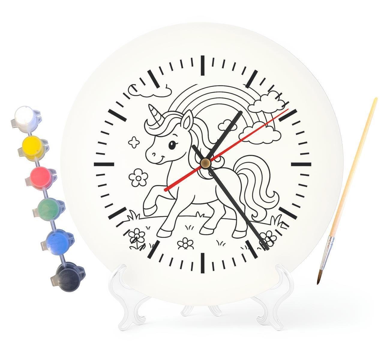 Детский набор для творчества часы раскраска Единорог 30 см (Г0093)