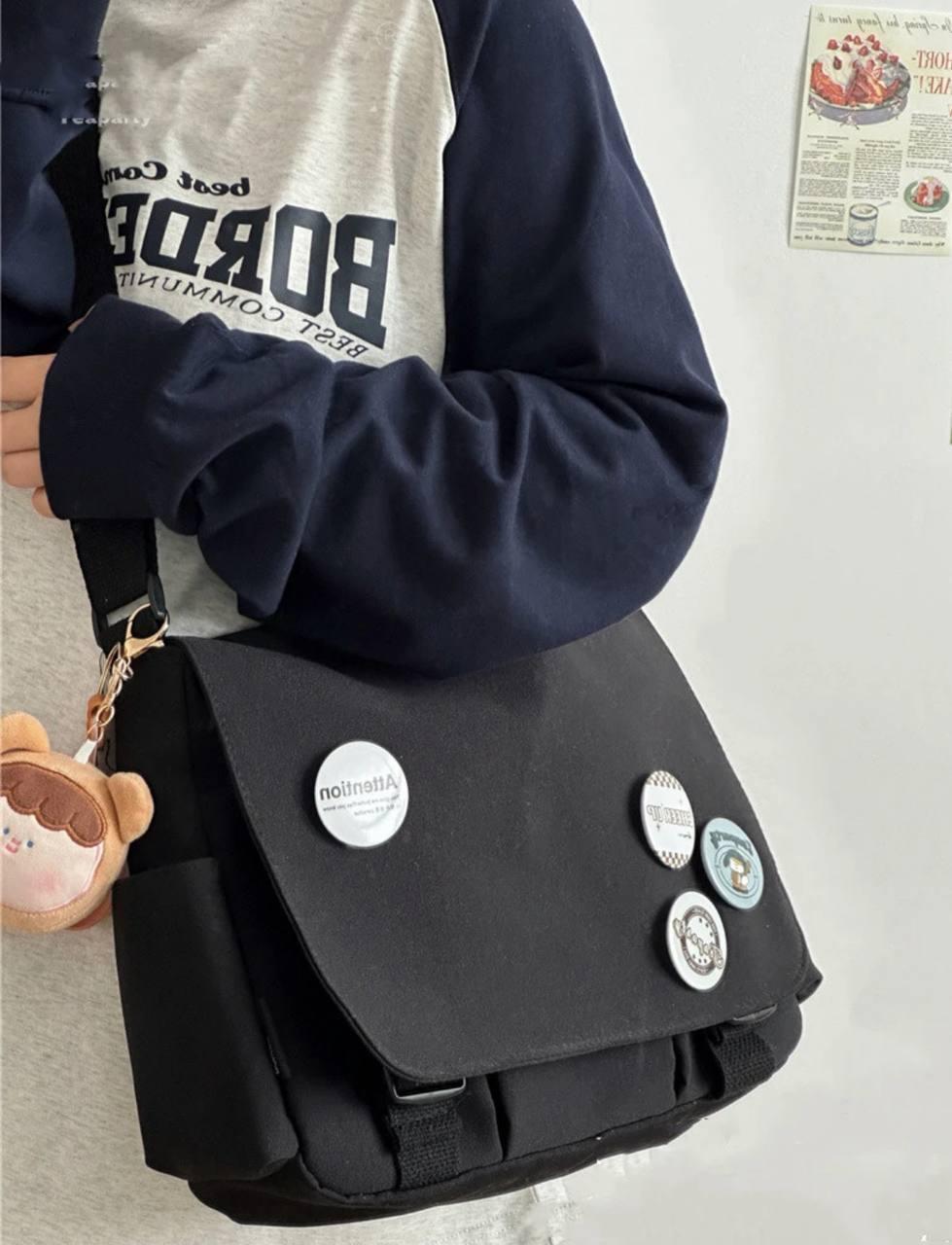 Сумка для девочки для школы/института с карманами Черный (А532) - фото 3 Сумка для девочки для школы/института с карманами Черный (А532) - фото 3