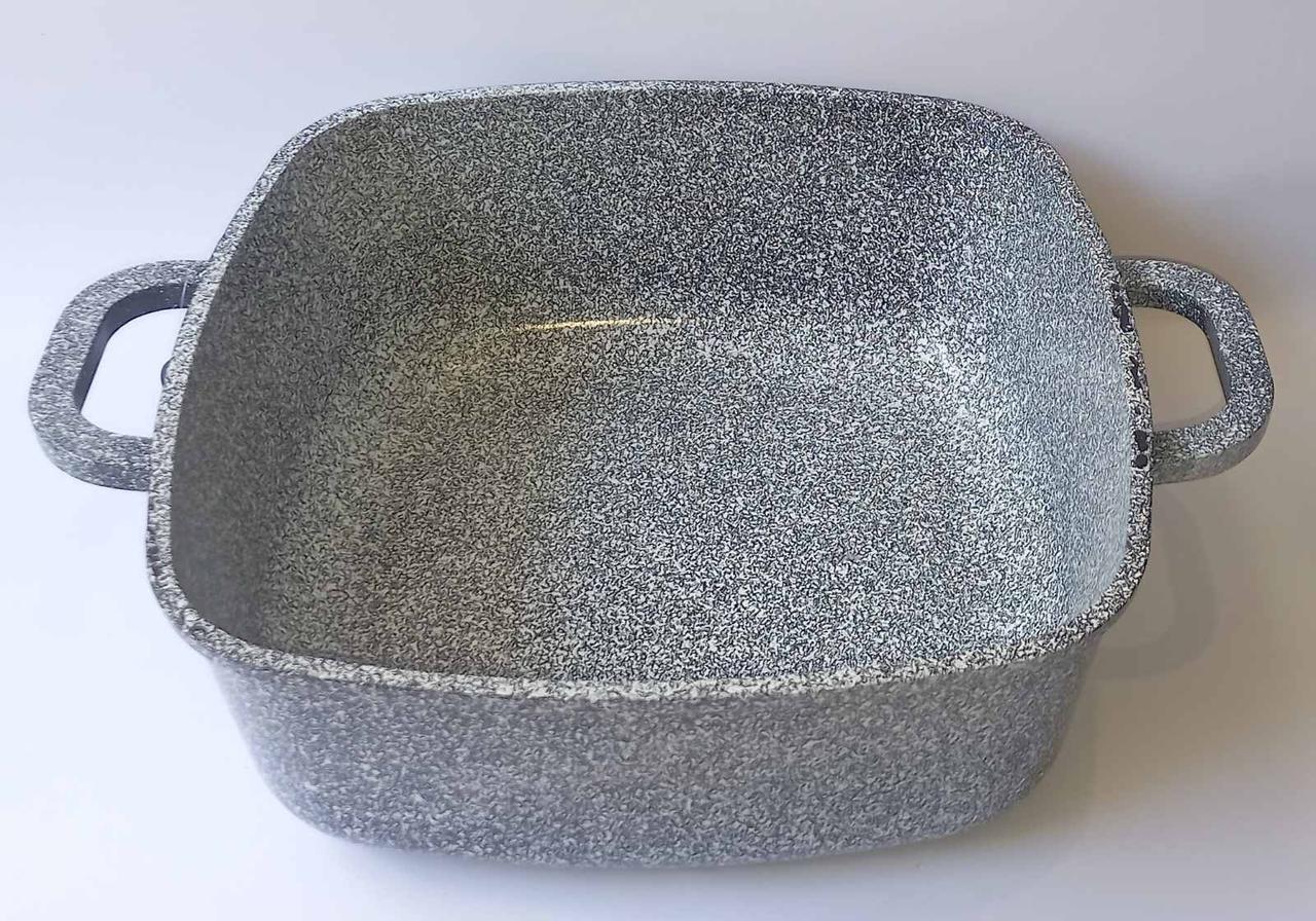 Кастрюля зі скляною кришкою Edenberg EB-3975 квадратна з гранітним покриттям 6,5 л (EB-3975) - фото 2