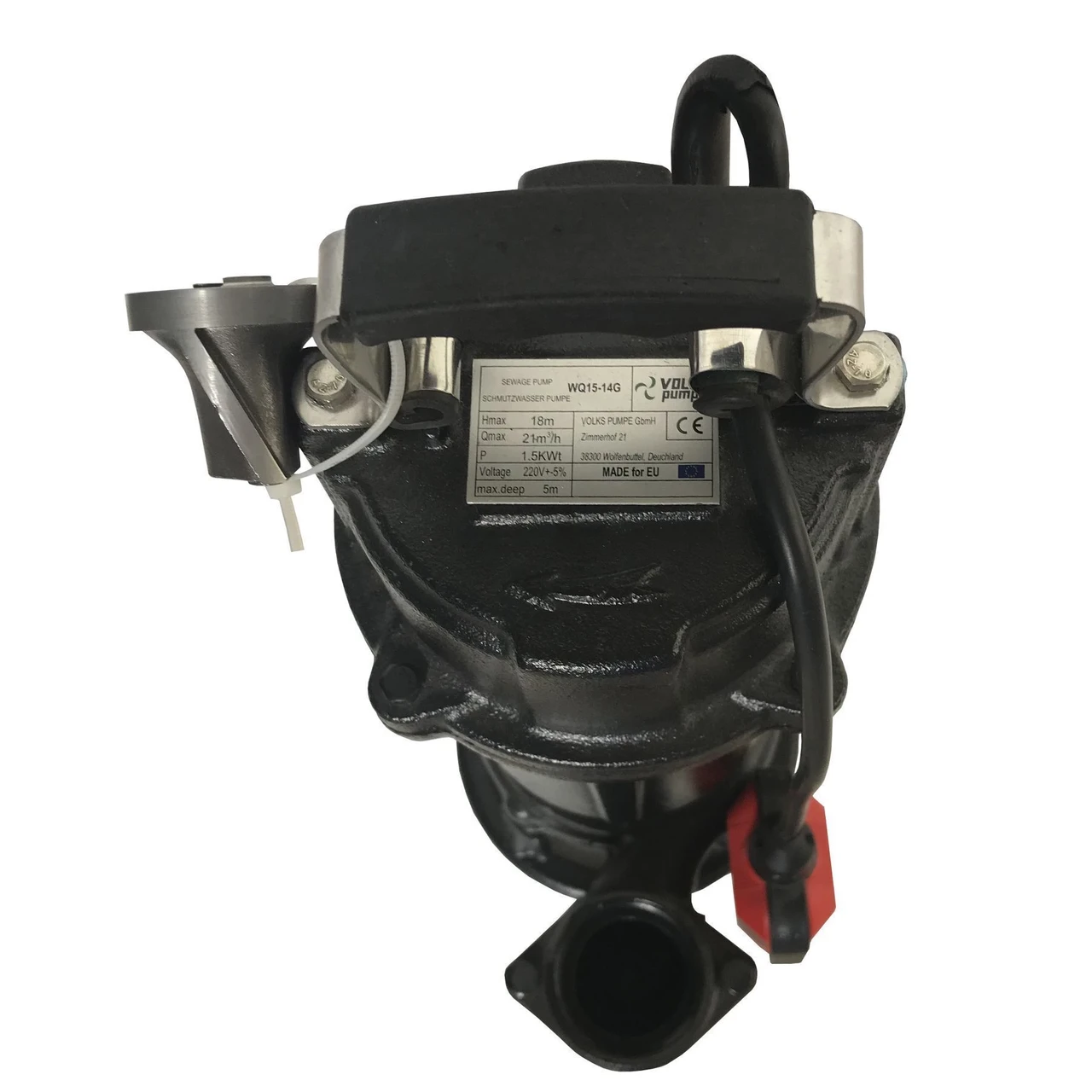 Насос фекальний з ріжучим механізмом VOLKS WQ15-14G 1,5 кВт (11000717)