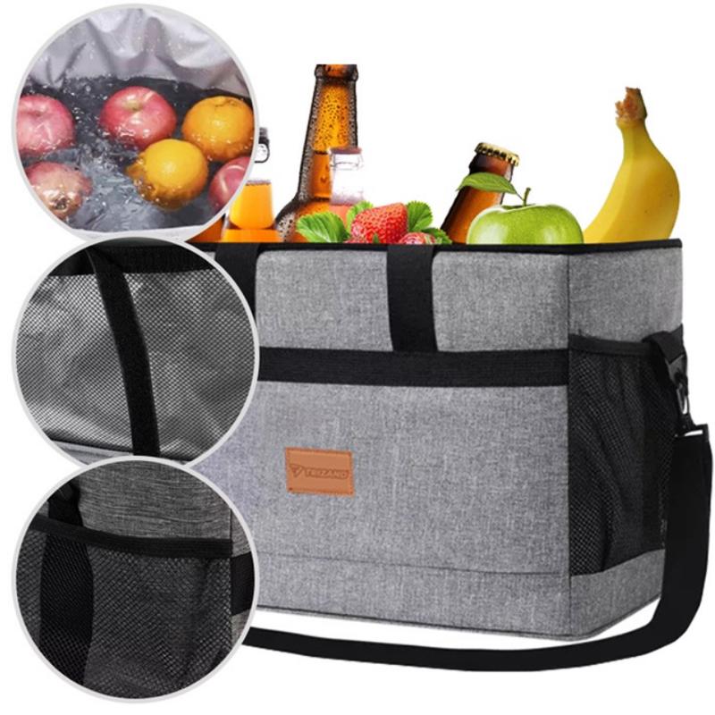 Сумка холодильник для пляжу та пікніка Trizand 23842 20 л з ременем Сірий - фото 3 Сумка холодильник для пляжу та пікніка Trizand 23842 20 л з ременем Сірий - фото 3