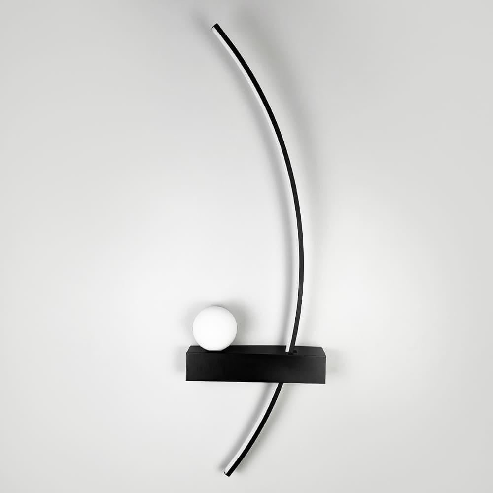 Бра дугове світлодіодне Light House LNF-17536/800 R BK 14W з білим плафоном у правому корпусі 80 см Чорний