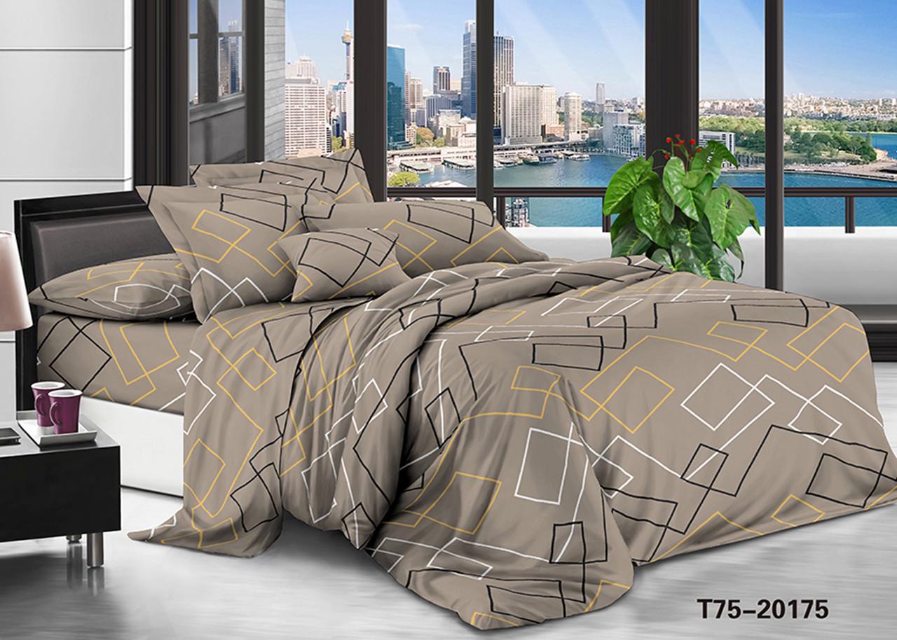 Комплект постельного белья Ломаные 2 евро полиестер 200х220 см (T75-20175/E)