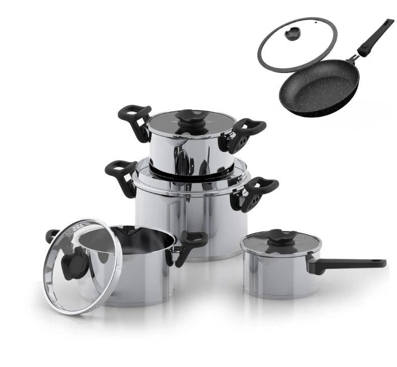 Набор кастрюль Krauff Elegance с ковшом и сковородой 10 пр. (26246267)