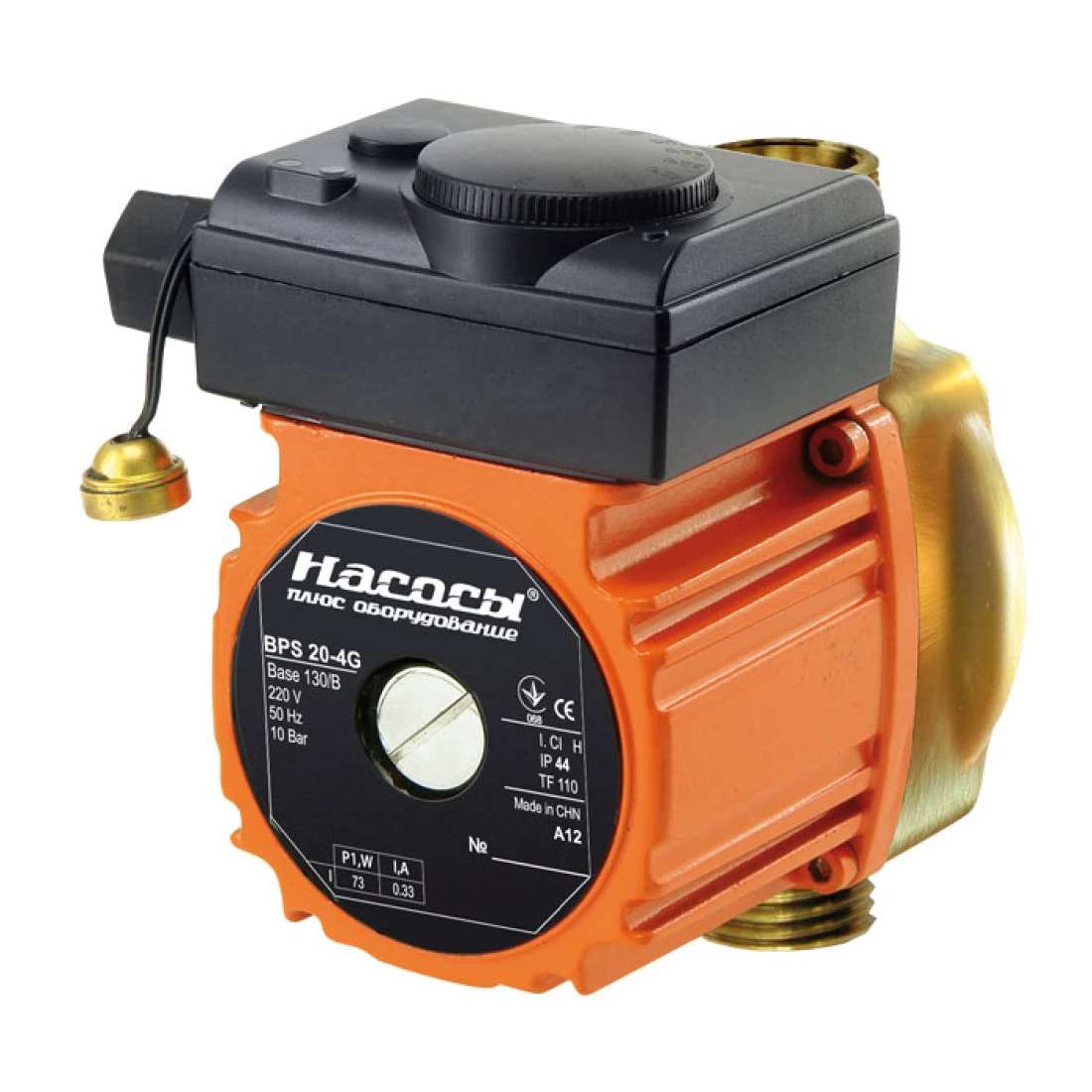 Циркуляційний насос для опалення з терморегулятором NPO BPS 25-4G-180 чавунний корпус 180 мм Помаранчевий (4123NP79)