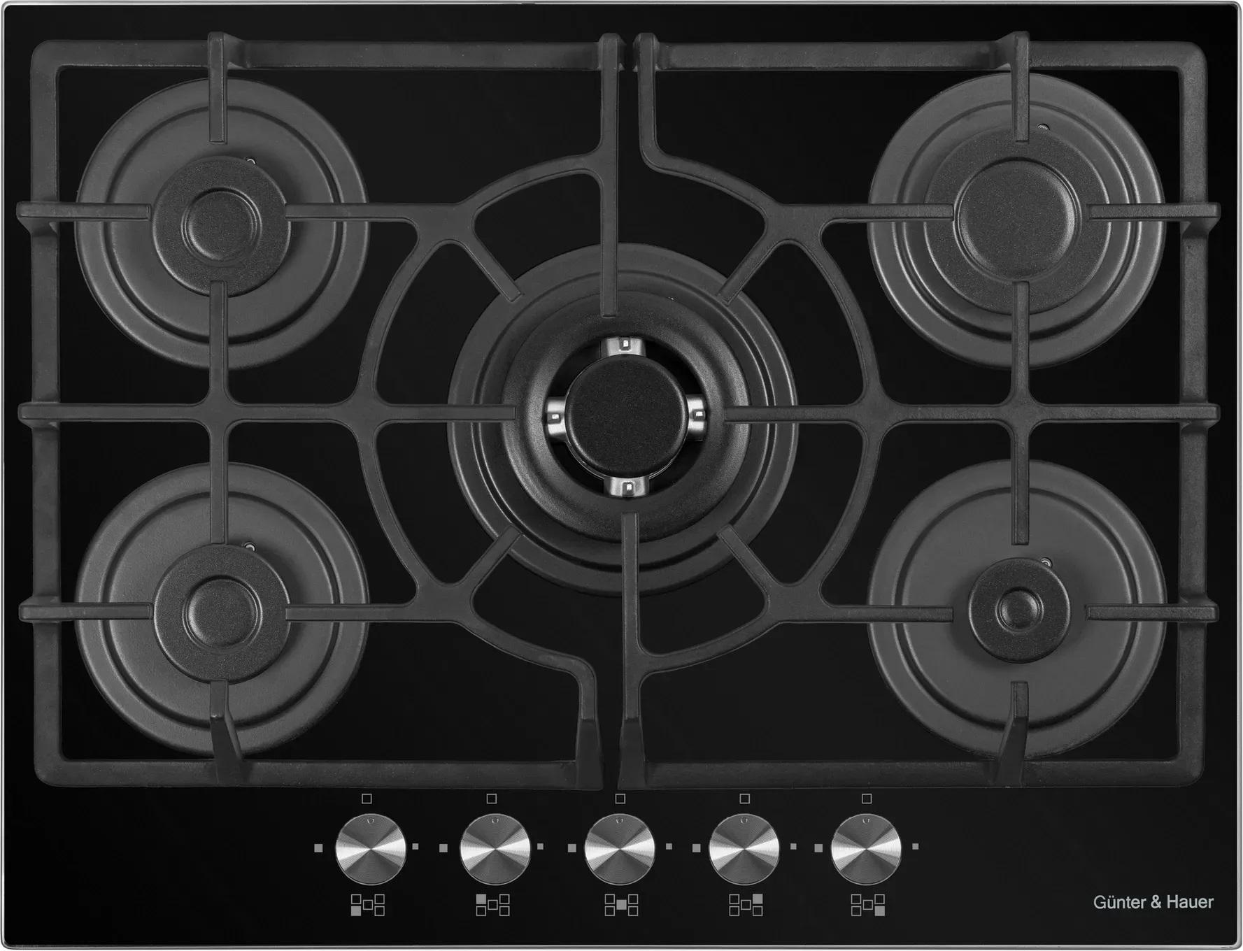 Газовая поверхность стильная из стекла Gunter&Hauer GL 745 68 см Черный - фото 3 Газовая поверхность стильная из стекла Gunter&Hauer GL 745 68 см Черный - фото 3