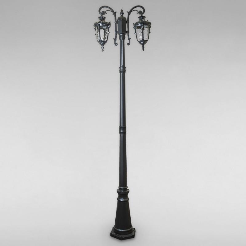 Уличный фонарный столб на два светильника Бра LS-18041-S-2 Черный