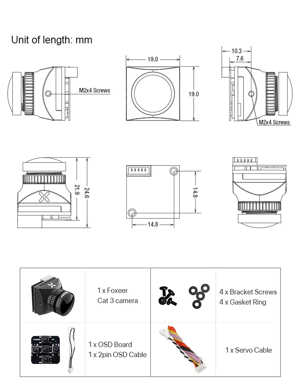 Камера для квадрокоптера Foxeer Cat 3 Micro 2,1 мм 1200TVL - фото 4