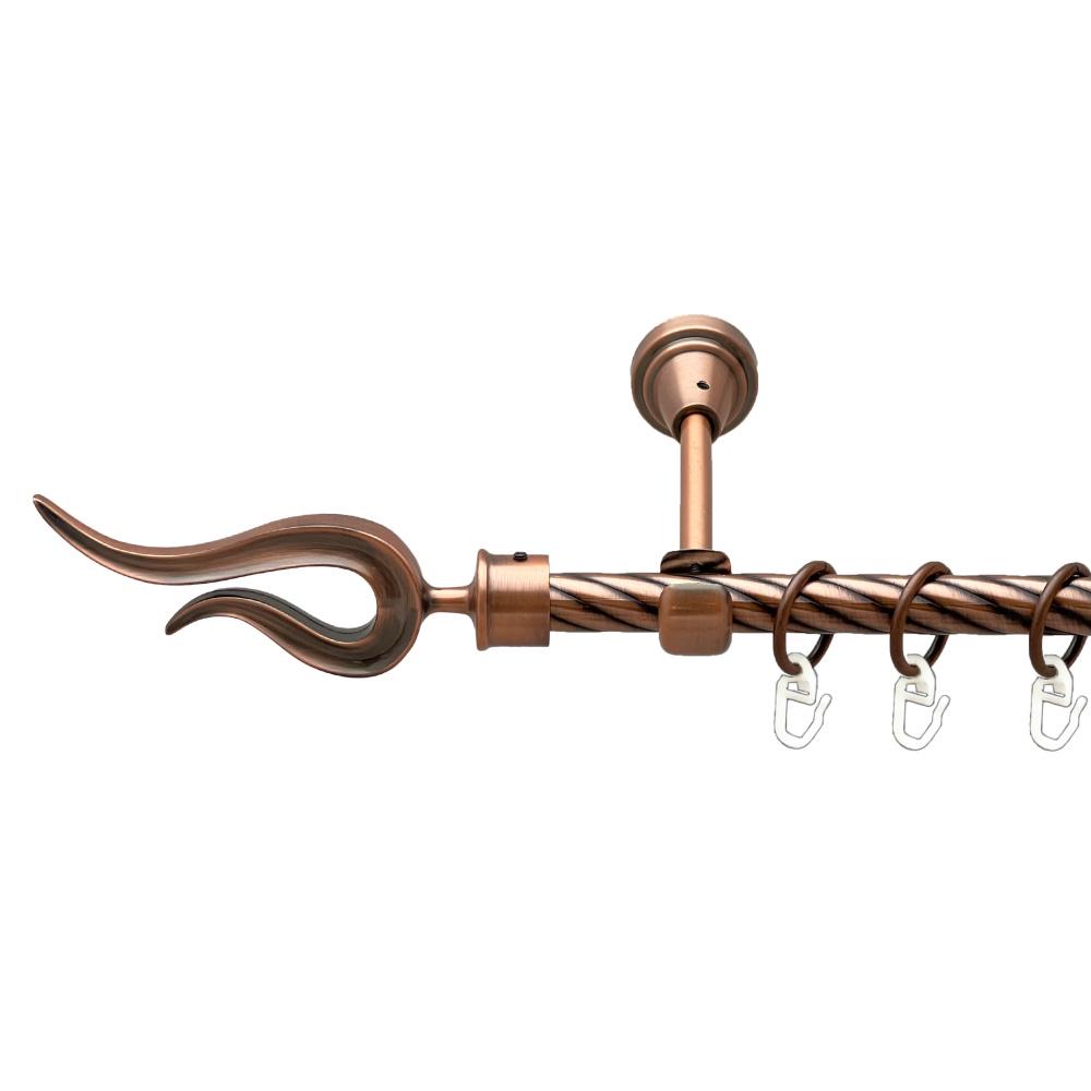 Карниз Orvit Віоло металевий однорядний відкритий скручена труба кільце металеве 16 мм 300 см Мідь (00-00025143)