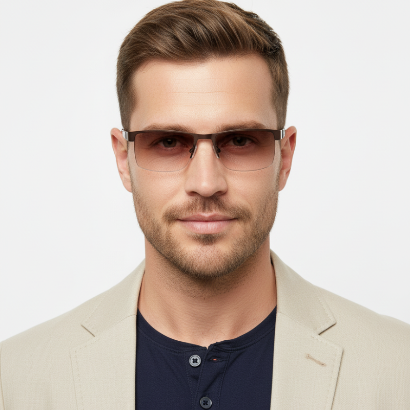 Окуляри чоловічі сонцезахисні з діоптріями/напівобідкова оправа C3 -0.75 (21186)