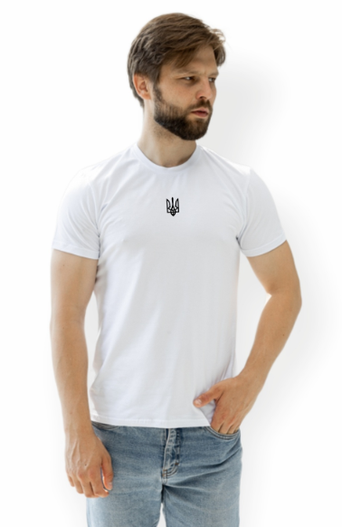 Футболка мужская GBI Тризуб хлопковая XXL Белый (13703-М)