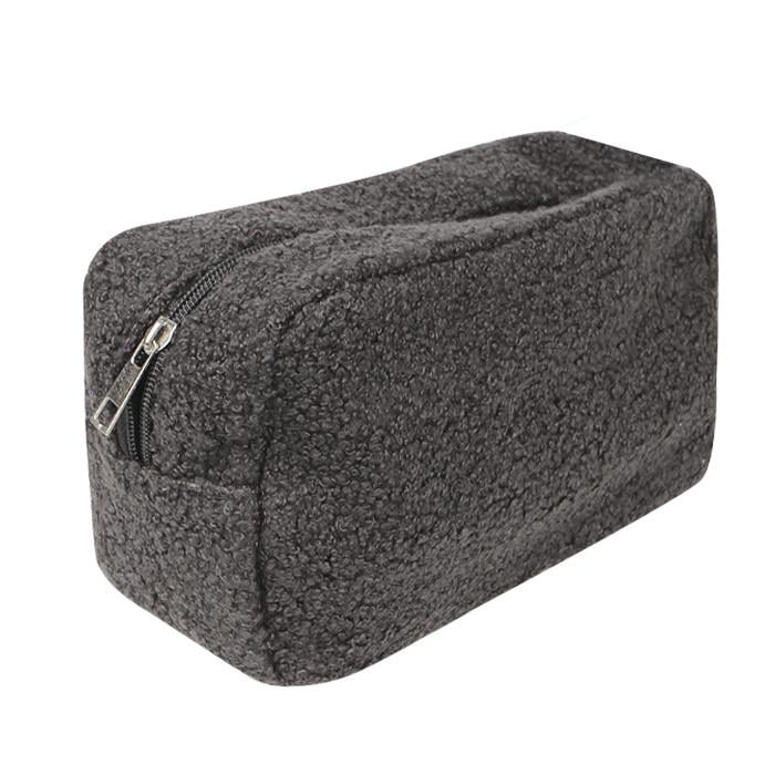 Косметичка женская дорожная Lesko B0220 плюшевая Gray (25713835)