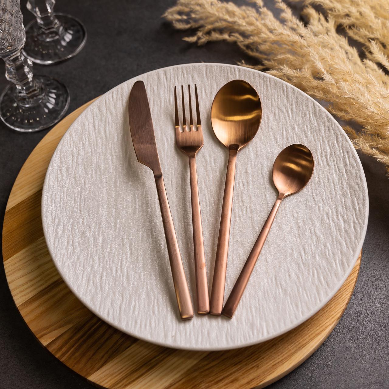 Набор столовых приборов на 6 персон 24 пр. Бронзовый