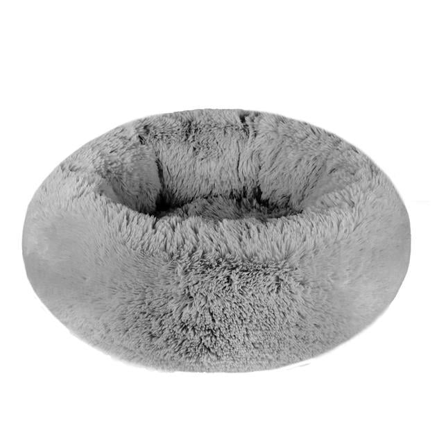 Лежанка Пончик HiDOG мягкое плюшевое место для сна собак и котов 55х15 см Серый (3469)