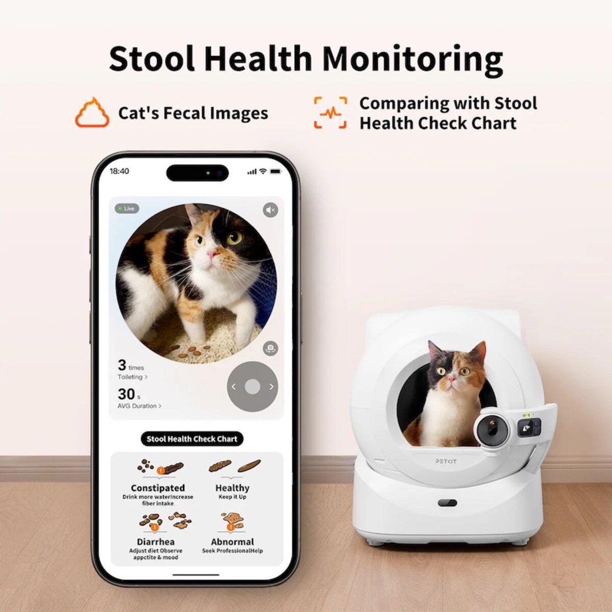 Лоток для кошек смарт автоматический PETKIT Purobot Ultra with Camera 75 л White (P9903) - фото 11 Лоток для кошек смарт автоматический PETKIT Purobot Ultra with Camera 75 л White (P9903) - фото 11