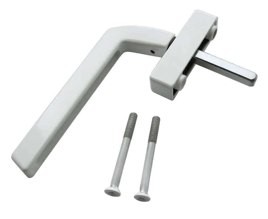 Ручка-гриф з вузькою розеткою для металопластикових вікон/дверей одностороння Білий (64425)