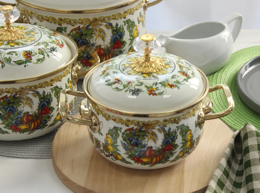 Каструля емальована VITALY Elmani з кришкою 1,5 л 14 см (763-019) - фото 3 Каструля емальована VITALY Elmani з кришкою 1,5 л 14 см (763-019) - фото 3