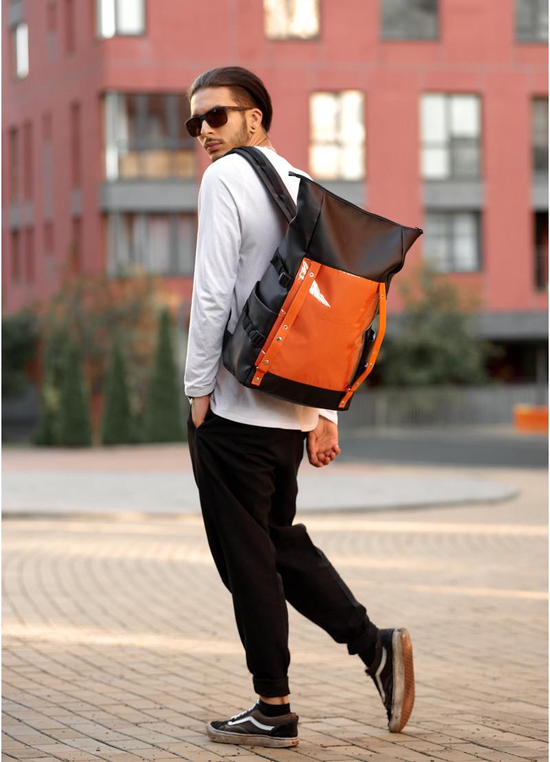 Рюкзак мужской Sambag RollTop Hacking Черно-оранжевый (15373026e) - фото 4 Рюкзак мужской Sambag RollTop Hacking Черно-оранжевый (15373026e) - фото 4