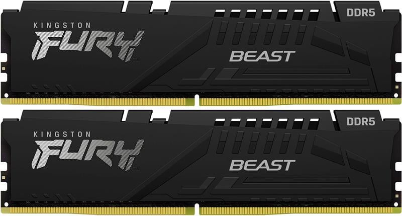 Оперативная память Kingston Fury Beast DDR5 2x16GB/6000 Black (KF560C36BBE2K2-32)