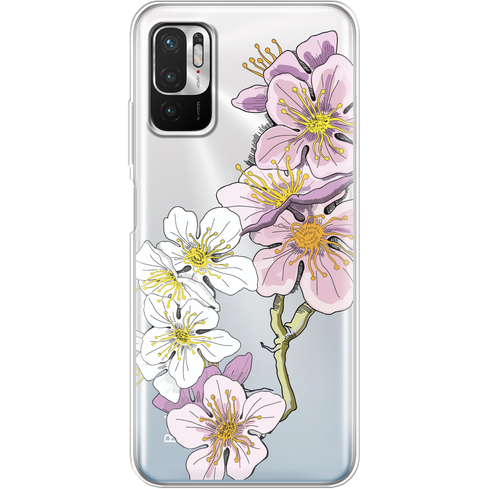 Чехол Boxface Xiaomi Redmi Note 10 5G Cherry Blossom Прозрачный силикон (42639-cc4-42474)
