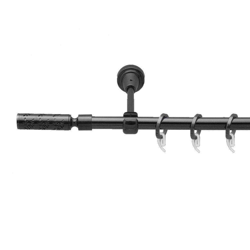 Карниз металлический Orvit Априлия однорядный открытый/гладкая труба/кольцо фасонное металлическое Оникс 16 мм 200 см (4713159)