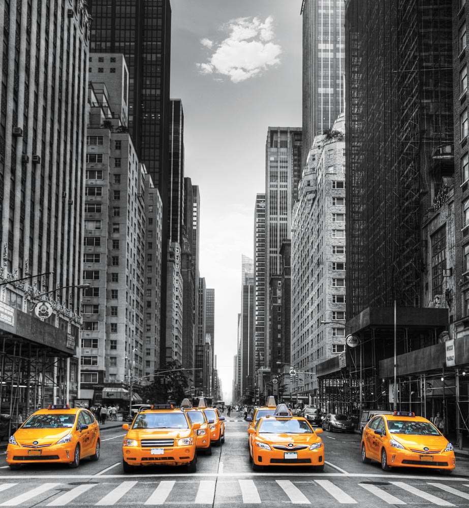 Фотообои WS Wallpaper Такси Нью-Йорка 240x260 см (31111)