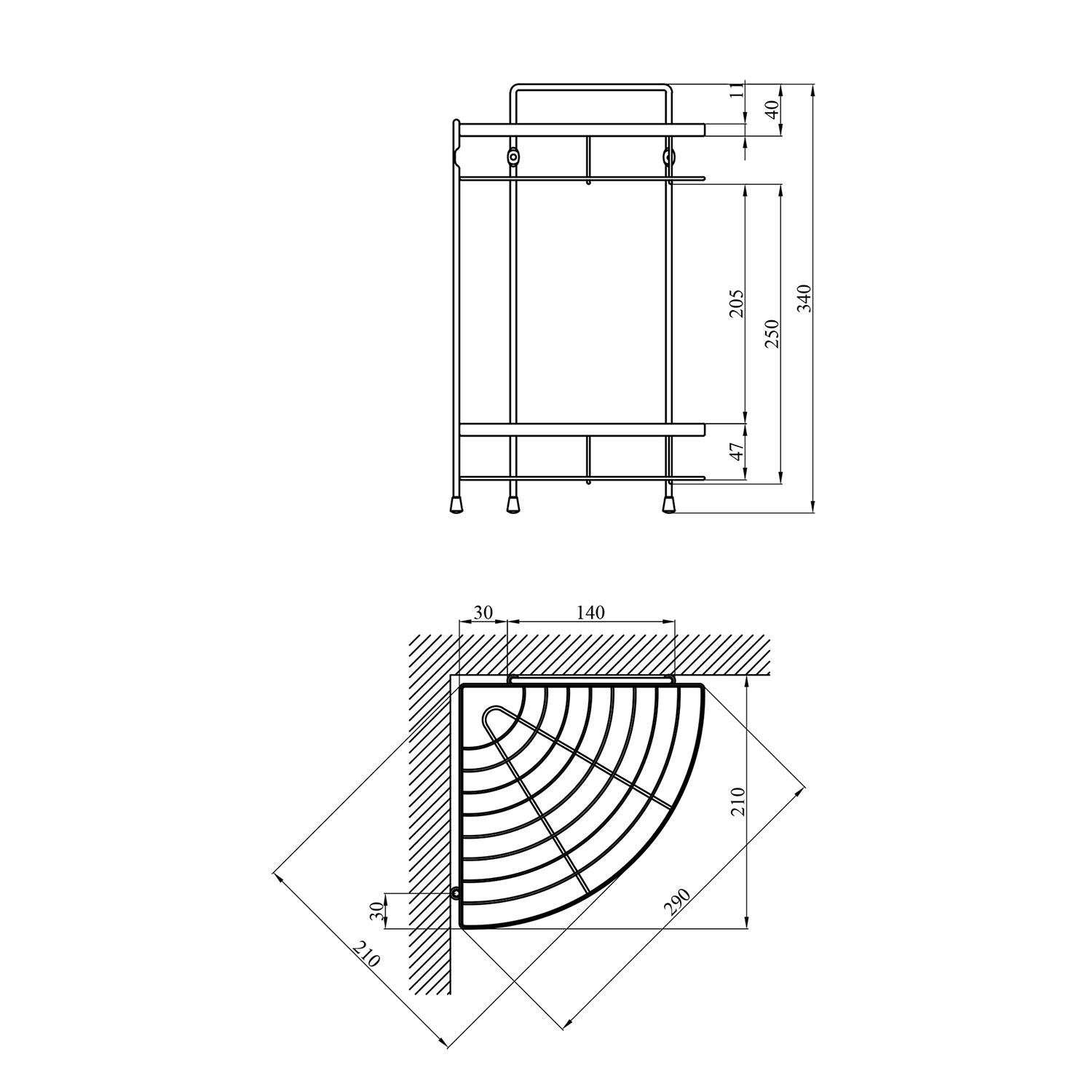 Полка для ванной комнаты Kroner KRM Rizze-ACC329-2 - фото 4