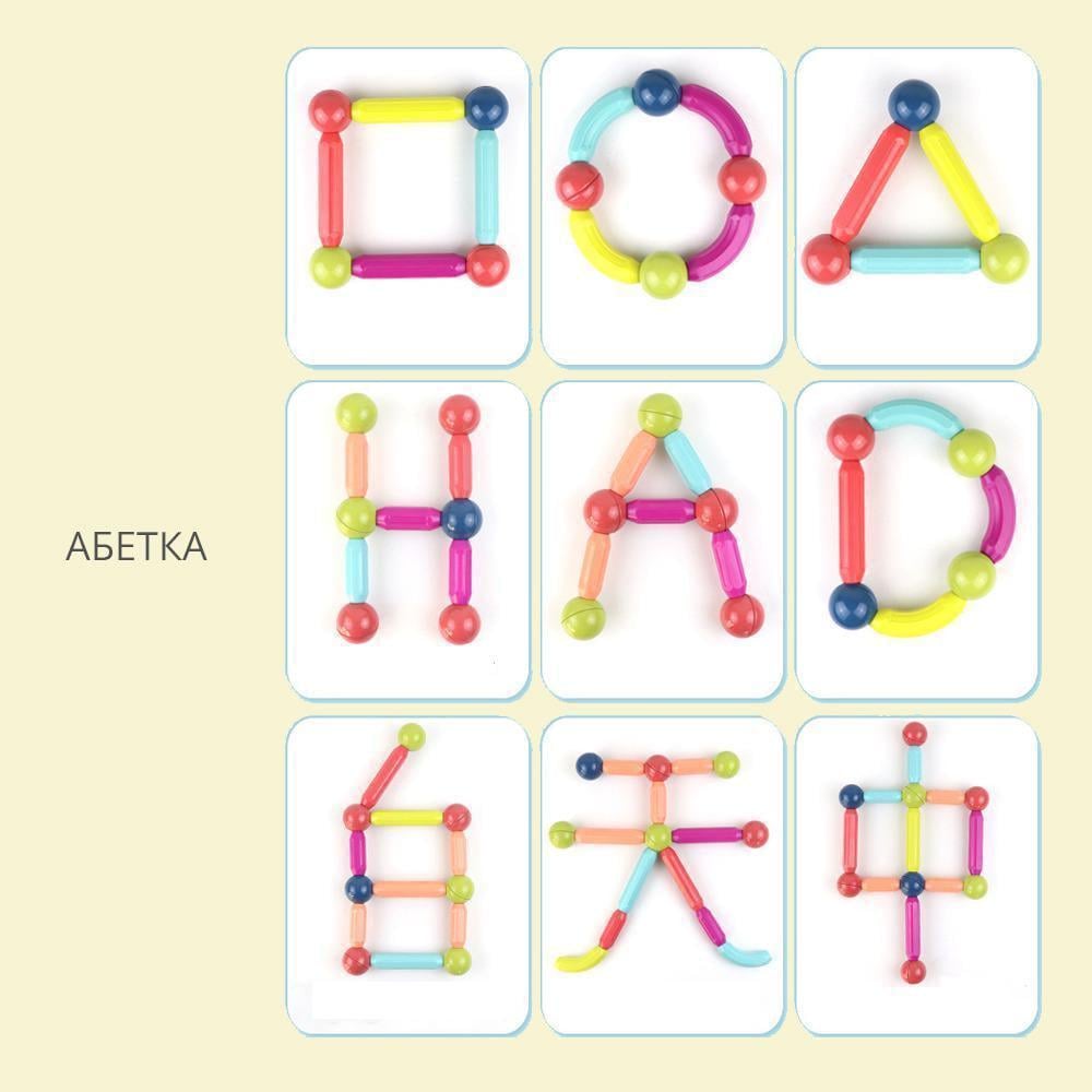 Конструктор 3D детский магнитный набор Magnetic Sticks для развития 64 дет. (12539230) - фото 8 Конструктор 3D детский магнитный набор Magnetic Sticks для развития 64 дет. (12539230) - фото 8