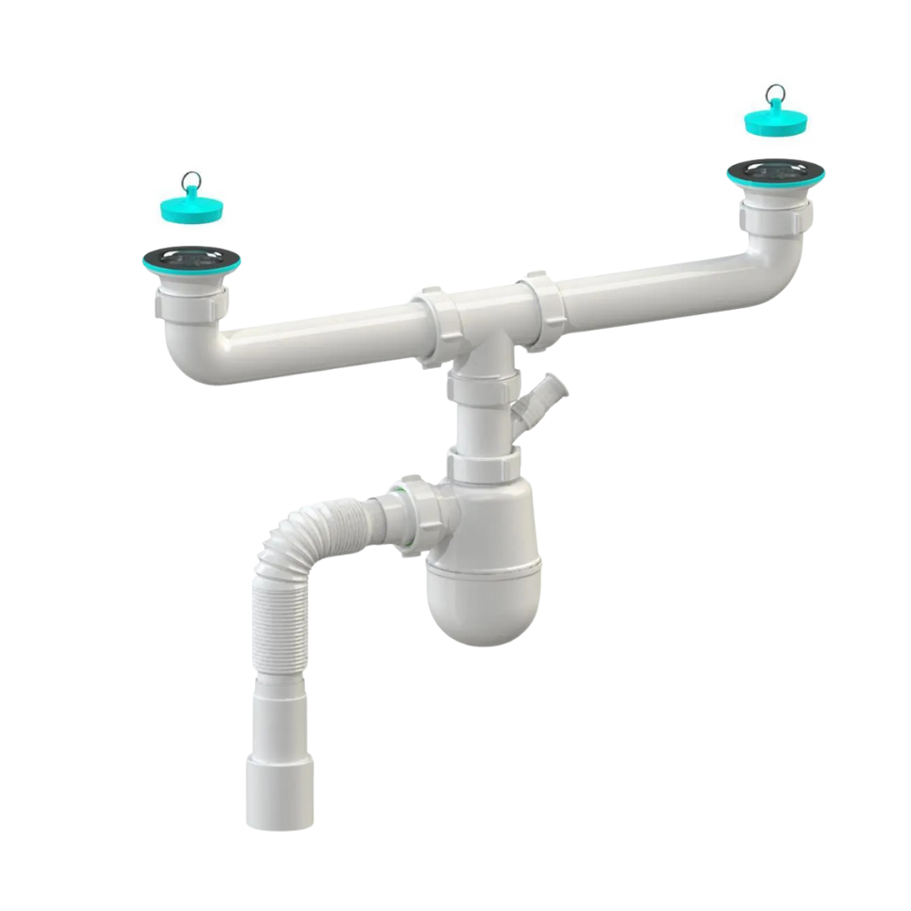 Сифон SoloPlast К1410 для кухні з відводом для техніки 70 мм 40/50 мм (2518001466)