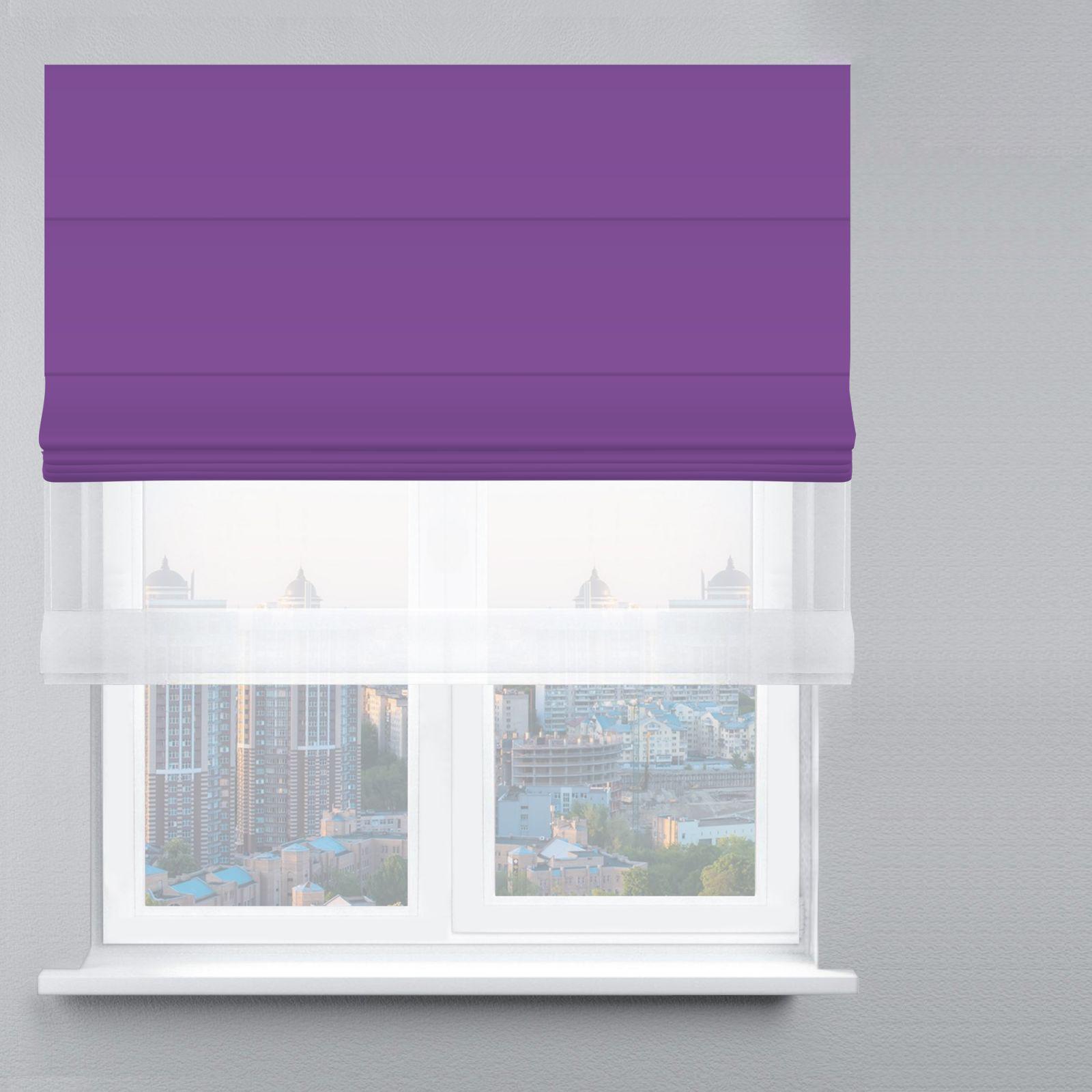 Римская штора день-ночь велюр 300х170 см Фиолетовый/Белый