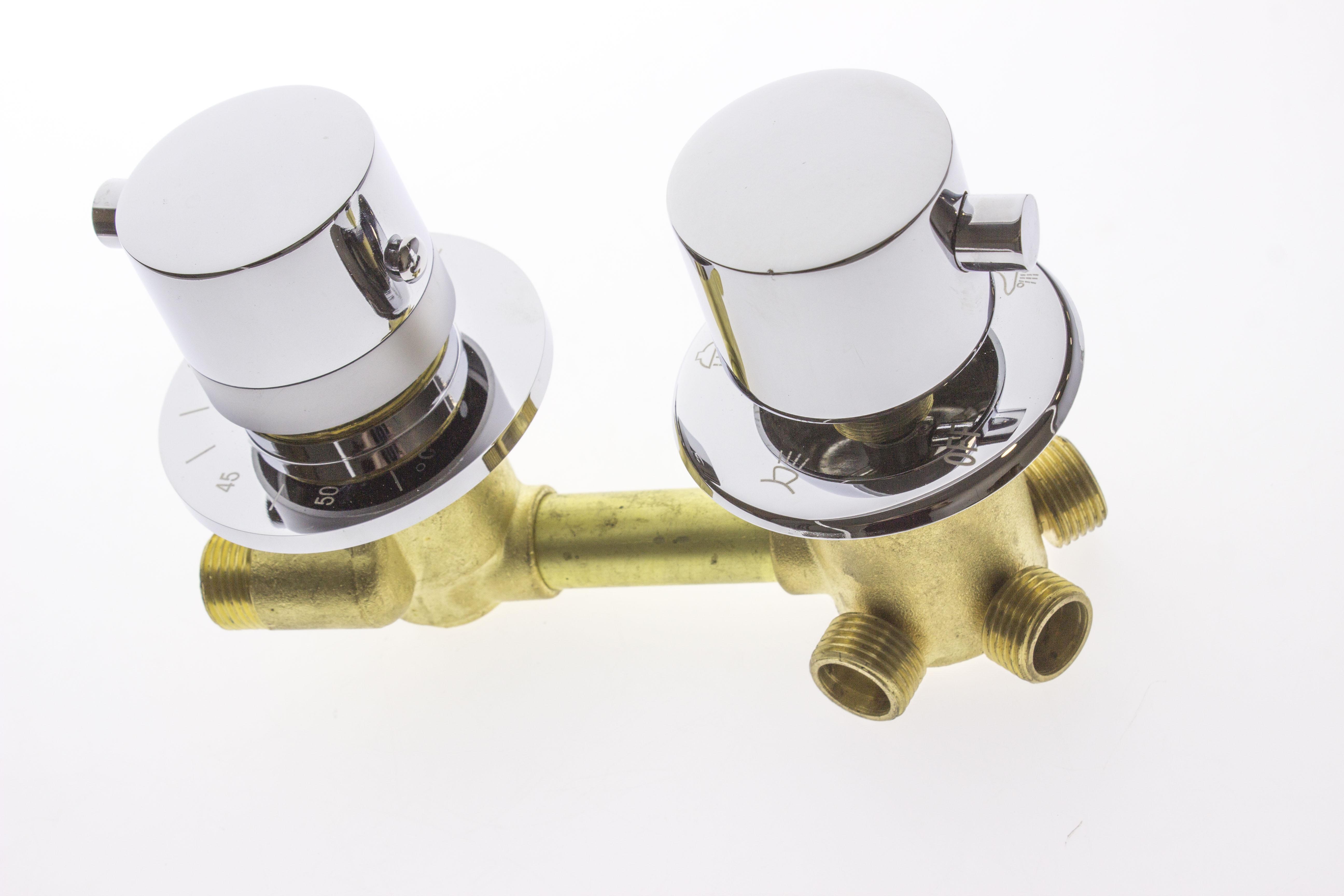 Змішувач з термостатом для душової кабіни на 4 положень під різьблення (ГТ6607) - фото 4 Змішувач з термостатом для душової кабіни на 4 положень під різьблення (ГТ6607) - фото 4