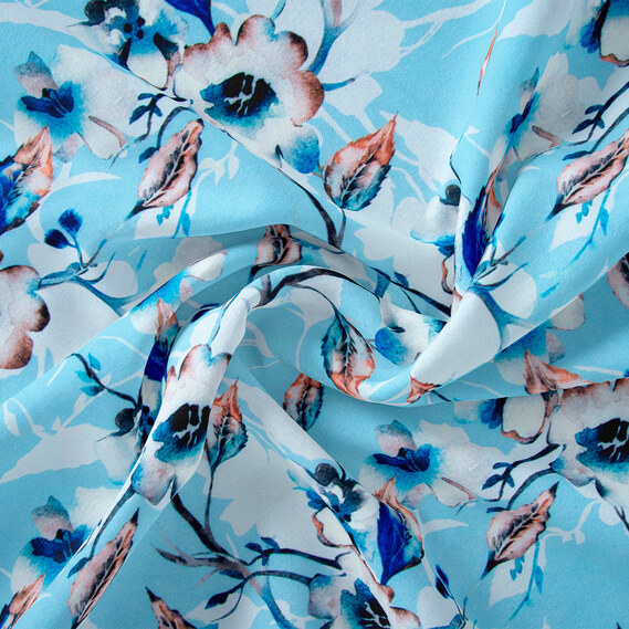 Ткань плательная IDEIA Super Soft Digital Весна 1,5 м Небесно-голубой (2200004218267)