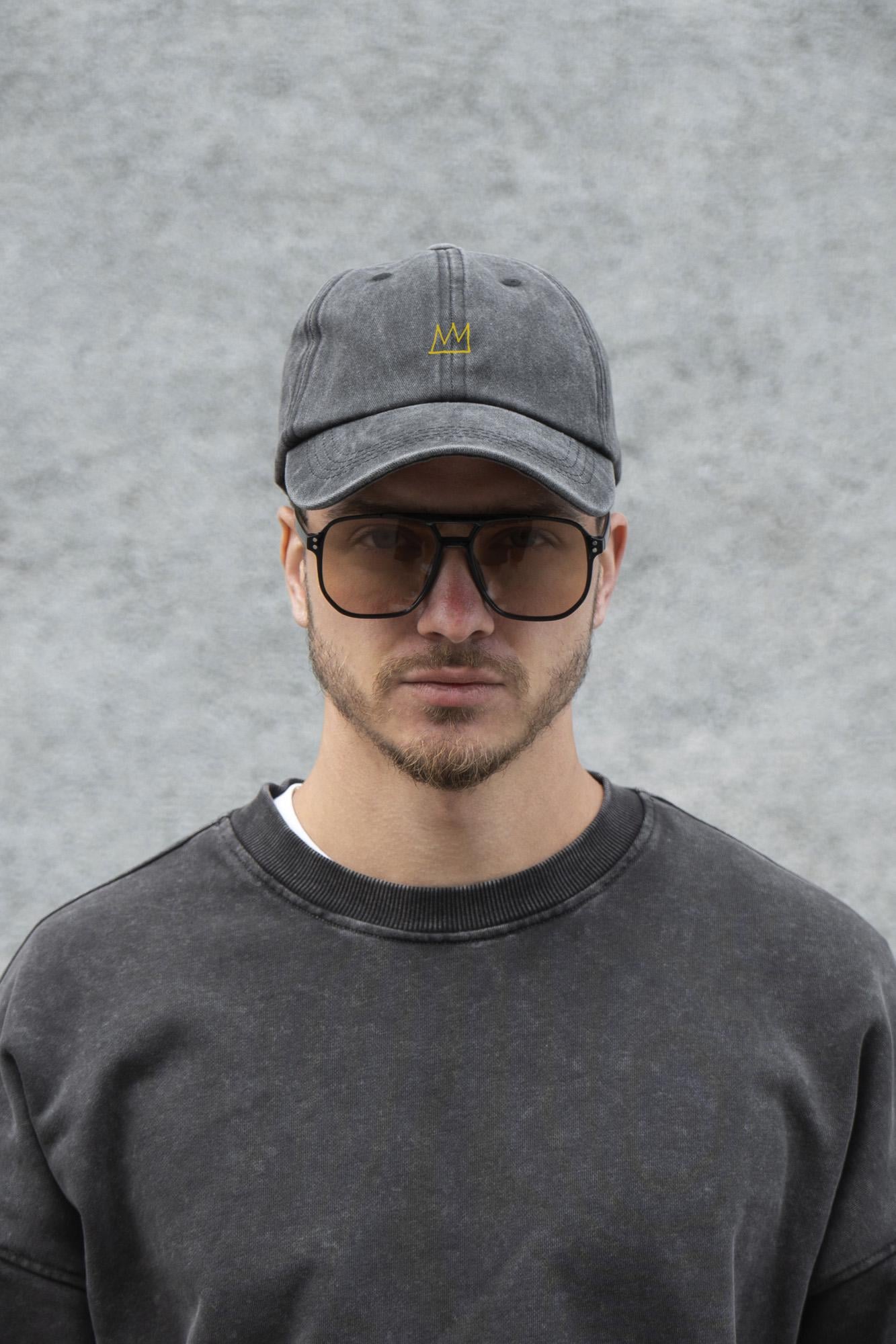 Бейсболка мужская Vintage Without с принтом Crown Black (8049825)