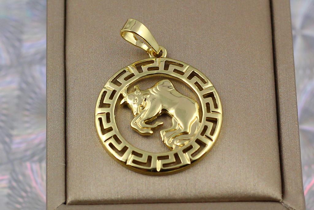 Кулон Xuping Jewelry Зодиак Телец 2,5 см лимонный
