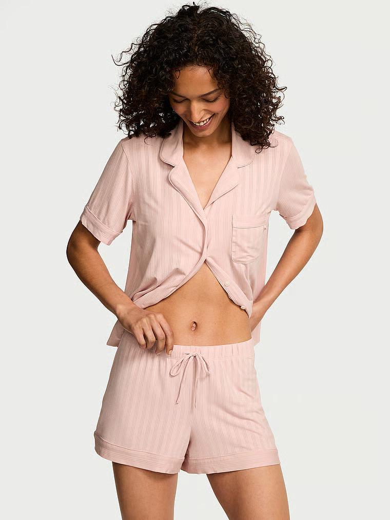 Піжама модал сорочка/шорти Victoria's Secret Ultra-Fine Modal Short Pajama Set S Рожевий (27116732)