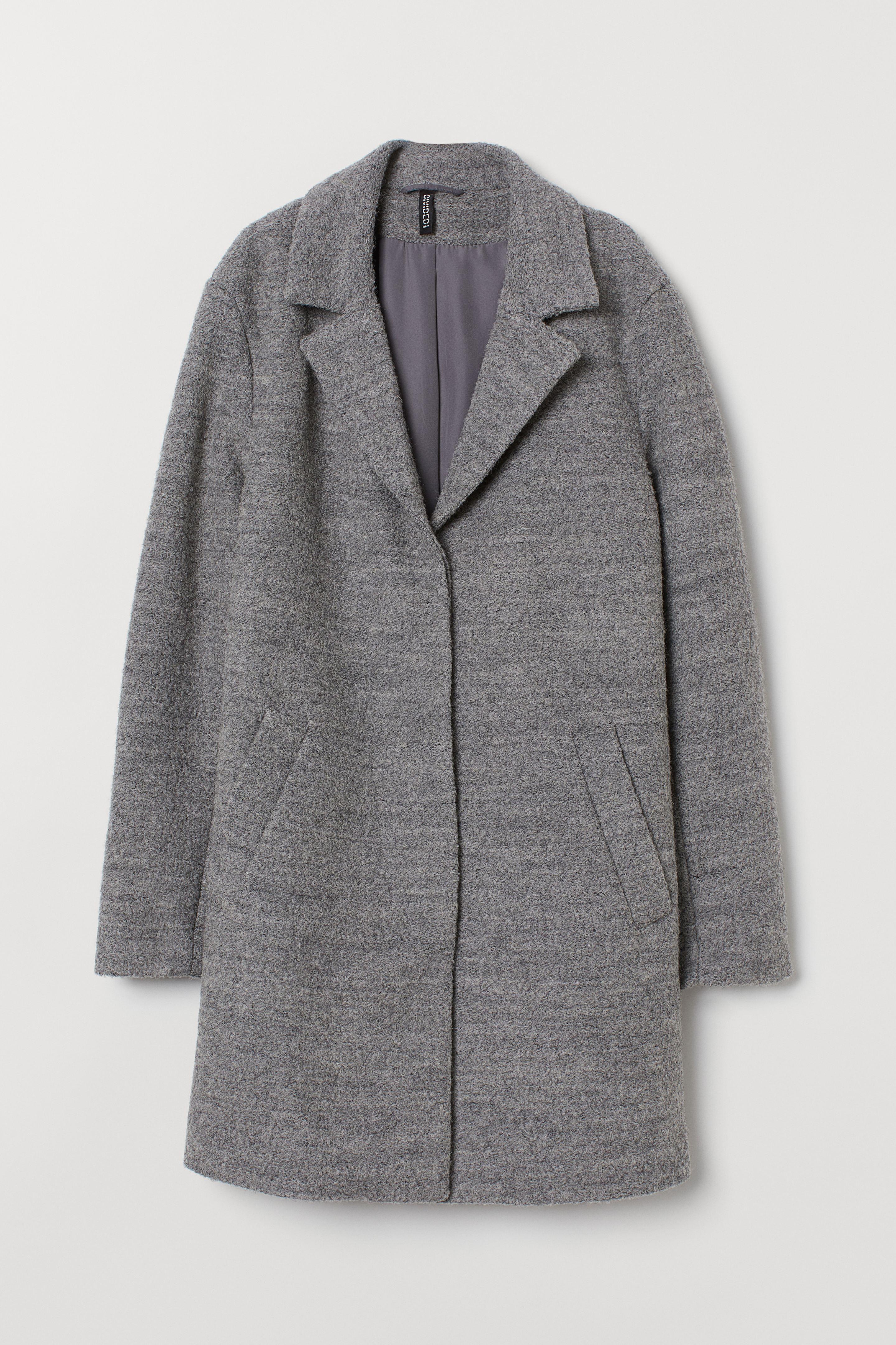 Пальто H&M Меланж XL Серый (7402101)