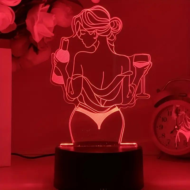 Ночник 3D светодиодный акриловый питание от USB или батареек 7 цветов свечения с сенсорным управлением 11 режимов 19,5x11 см (D-0152) - фото 4 Ночник 3D светодиодный акриловый питание от USB или батареек 7 цветов свечения с сенсорным управлением 11 режимов 19,5x11 см (D-0152) - фото 4