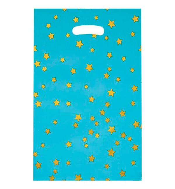 Набор подарочных пакетов для конфет Золотые звезды 25х17 см 10 шт. Голубой (24194199) - фото 1 Набор подарочных пакетов для конфет Золотые звезды 25х17 см 10 шт. Голубой (24194199) - фото 1