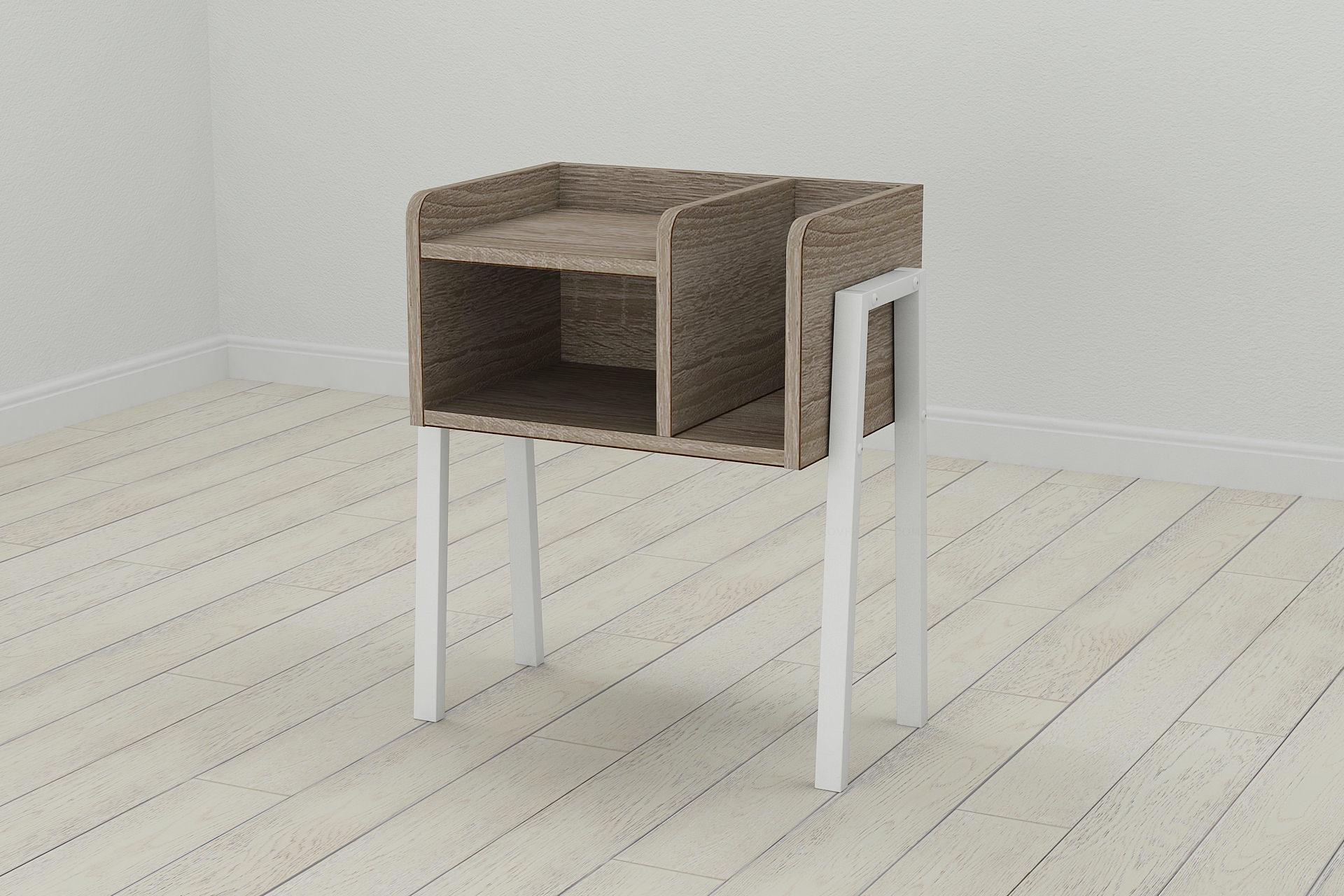 Тумба модульная Ferrum-decor Амели металл/ДСП 16 мм 540x450x320 мм Белый/Сонома Трюфель (FRD-103015)