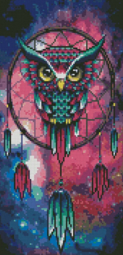 Алмазная мозаика Strateg Сова и ловец снов 50х25 см (BA-0006)
