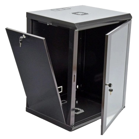 Шкаф 19" 15U 600х500 мм для настенного монтажа с акриловым стеклом Black (32709053)