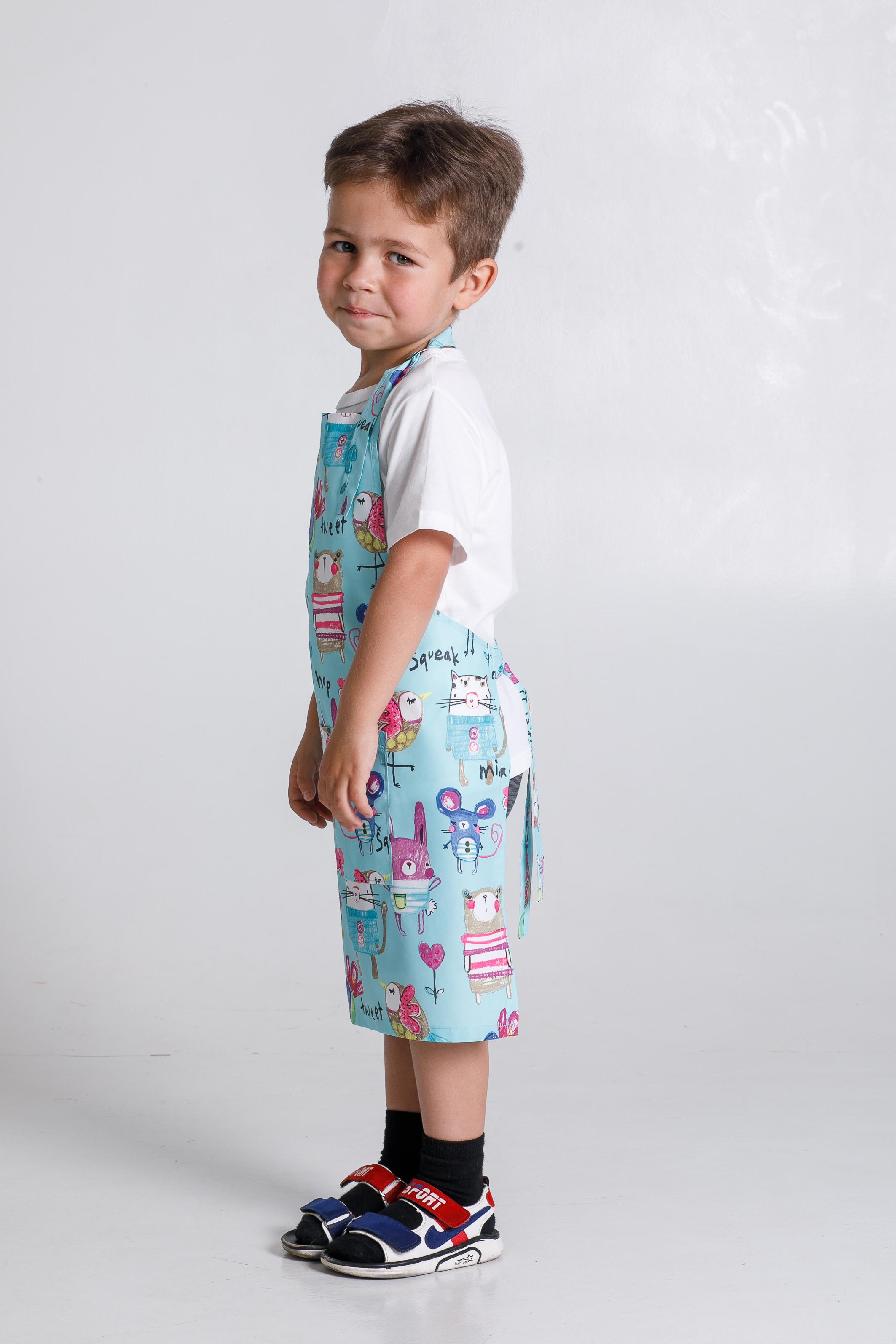 Фартук для творчества детский Fara р. универсальный Голубой - фото 5