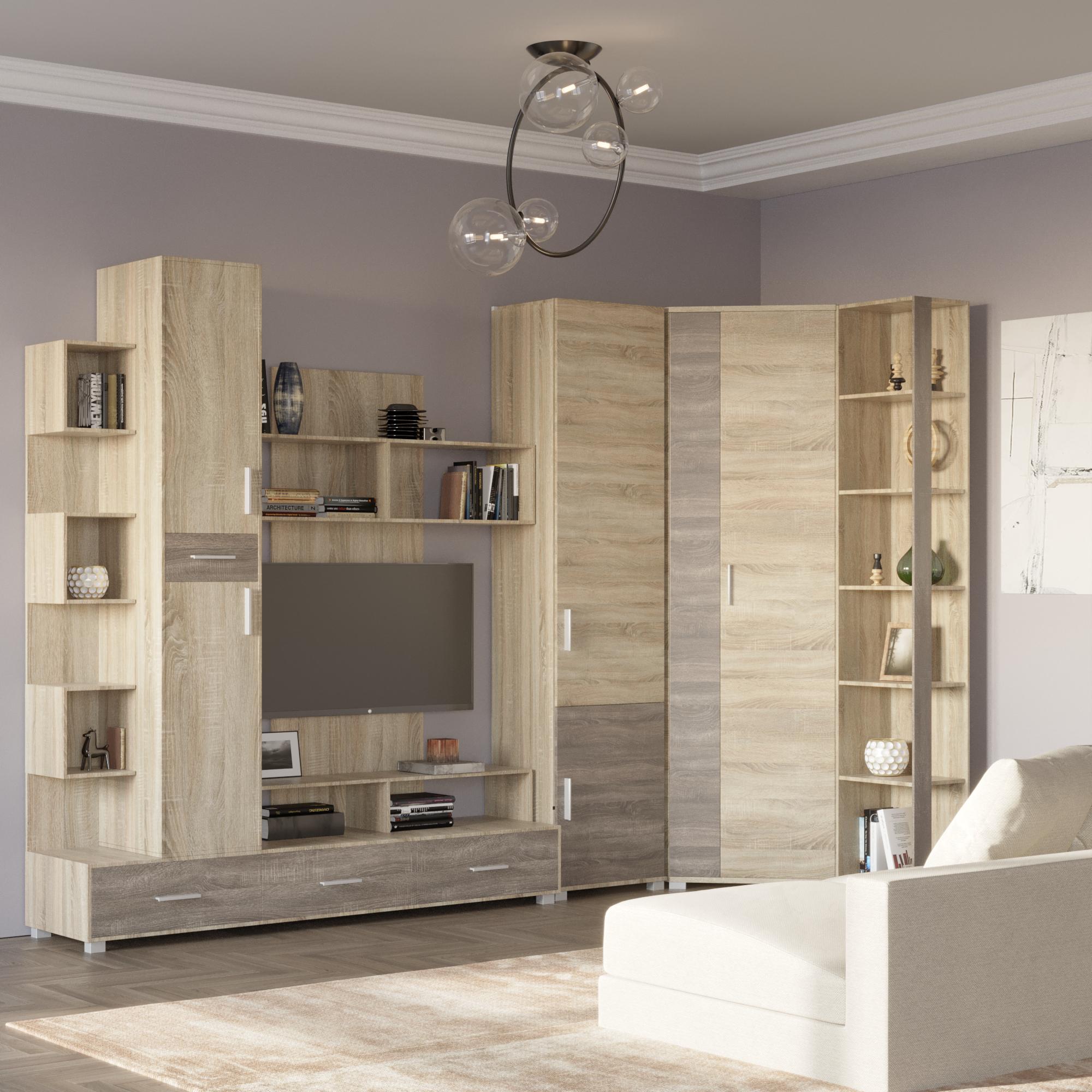 Стенка для гостиной Эверест Бриз Дуб сонома/Трюфель (DTM-2244)