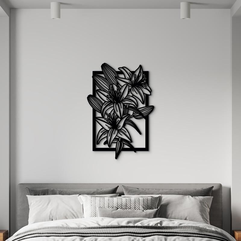 Декоративное панно Цветки из дерева 80х55 см (0064 80х55см)