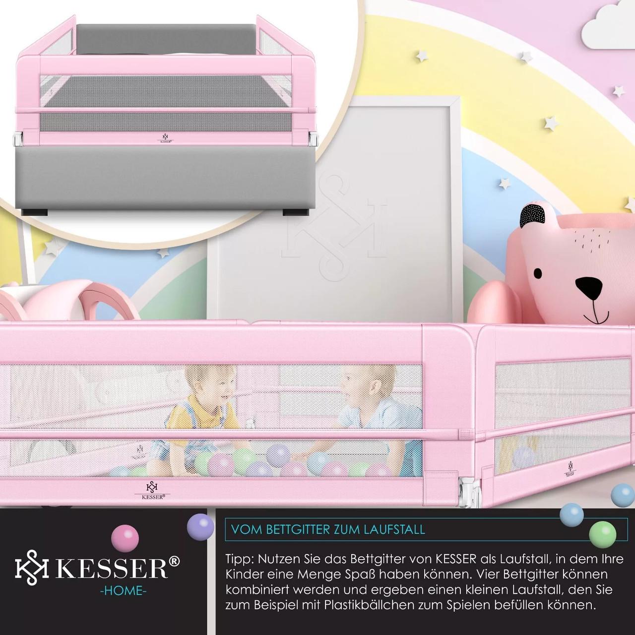 Огородження дитячого ліжка KESSER 200 см Рожевий - фото 9 Огородження дитячого ліжка KESSER 200 см Рожевий - фото 9